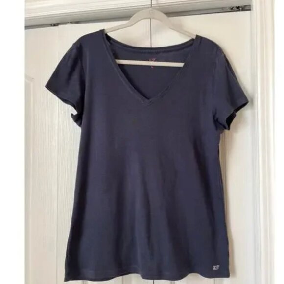 VINEYARD VINES Navy V Neck Tee - Picture 1 of 1